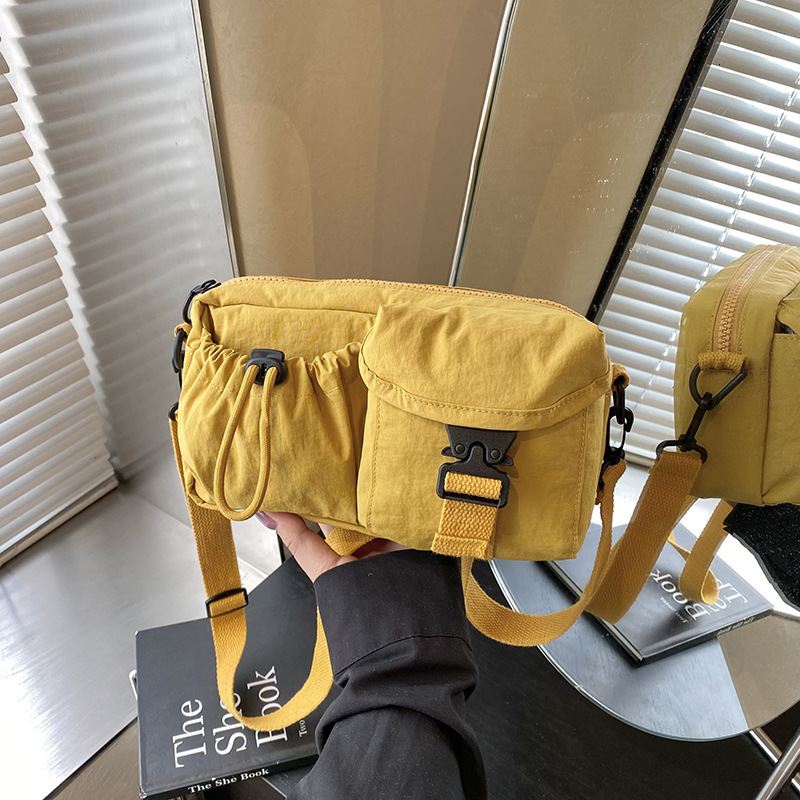 Water-Resistant Nylon for Women 2025 New Color-Block Textured Shoulder Crossbody Small Travel Bag