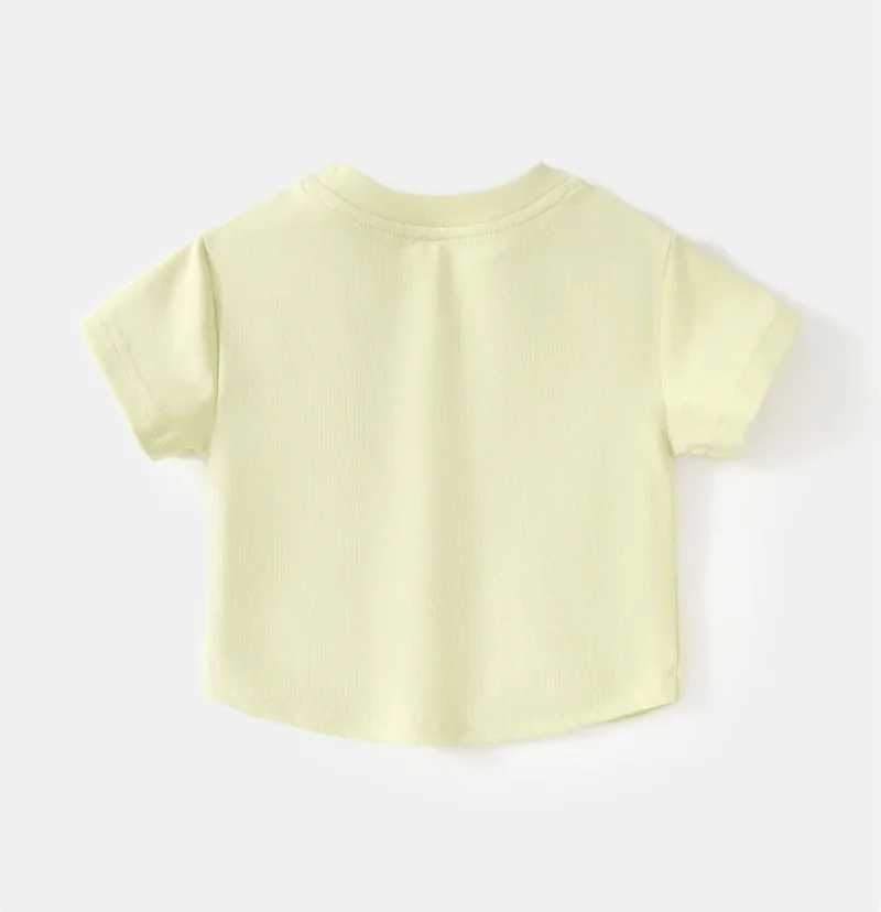 Girls Knotbow T-Shirt Summer Printed Short Sleeved Top New Children Thin Simple Versatile Clothes 2-8 Years T250603