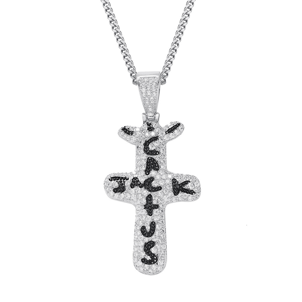 Necklace hip hop Travis Scott cross cactus Jack pendant trendsetter jewelry Moissanite pendant