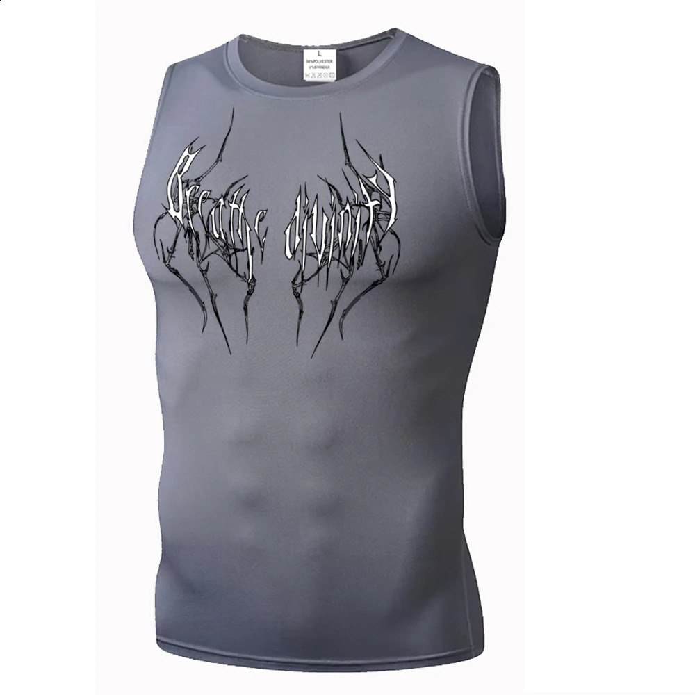 Mens Compression Tank Tops Gym Workout Running Sport Vest Summer Athletic Sleeveless Undershirt Base Layer Quick Dry Stretchy 250527