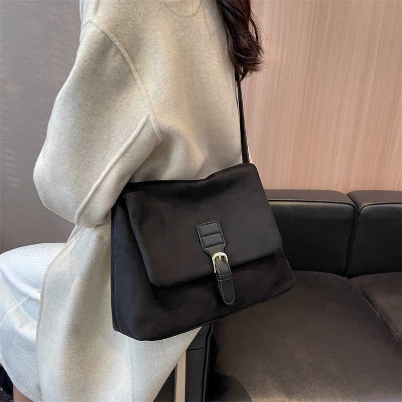 Women Suede Soft PU Leather Handbags Designer Fashion Messenger Bag Solid Color Shoulder Crossbody Bag W250602