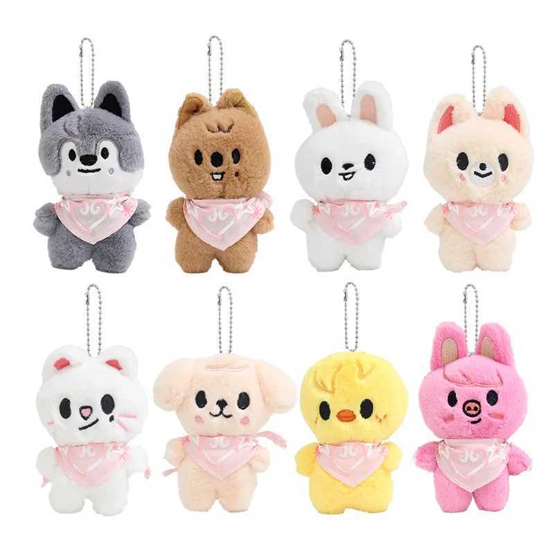 SKZOO Plush Keychain Stray Kids Plush Toy Water Scarf Bean Eye Li Longfu Keychain Pendant Childrens Creative ToyXJ250602