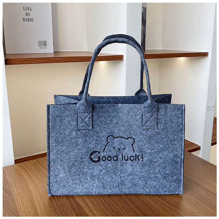 Trendy Gift for Women Shopping Advertising Storage Tote Felt Bag Handbag