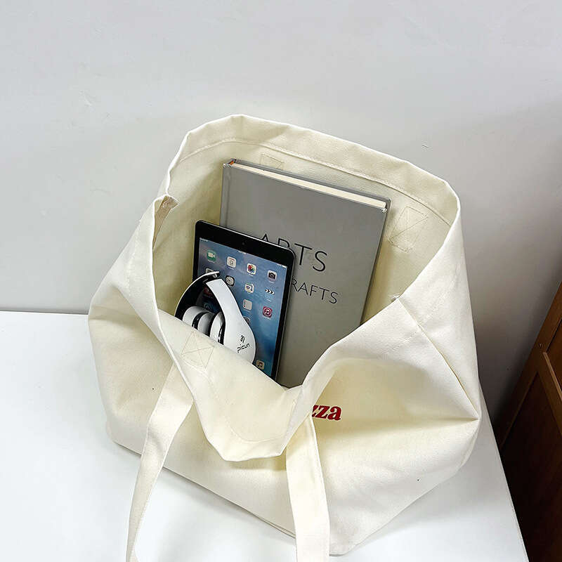 2025 New Simple Large Capacity Shoulder for Women Candy Color Trendy Handbag Niche Canvas Tote Bag