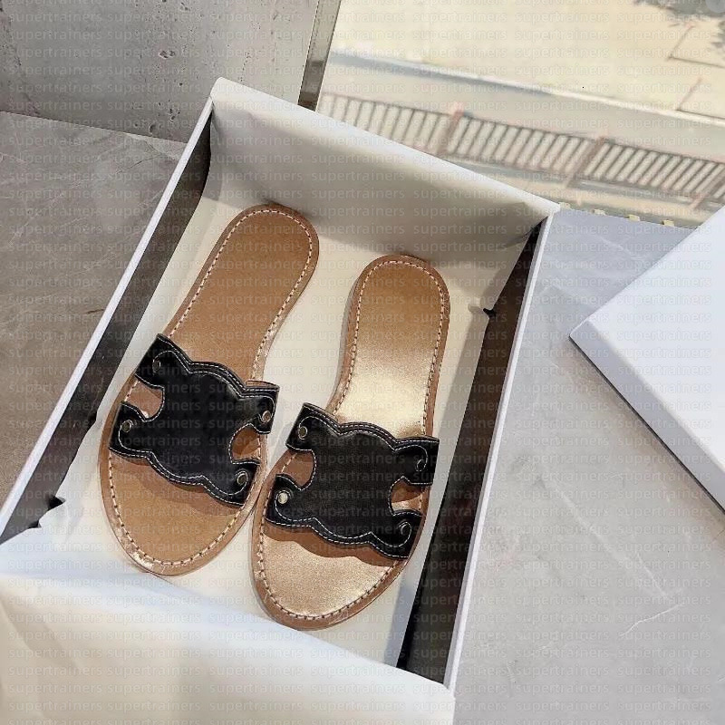 Designer Womens White Leather Sandals luxury Casual shoes Designer Mens Sliders fashion outdoor Beach sandale Womens Shoe flat loafer Summer Mule Slipper7