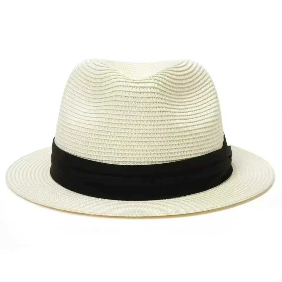60cm Summer Fedora Short Brim Straw Hat for Men and Women Big Size Big Head Trilby Hats W250602