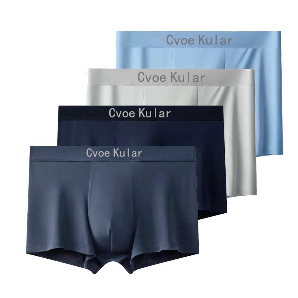 Cvoekular 4pcs Mens Boxer Ice Silk Underwear Sexy Underpants Boxers Mens Underwear Homme Calzoncillos Panties Shorts W250603