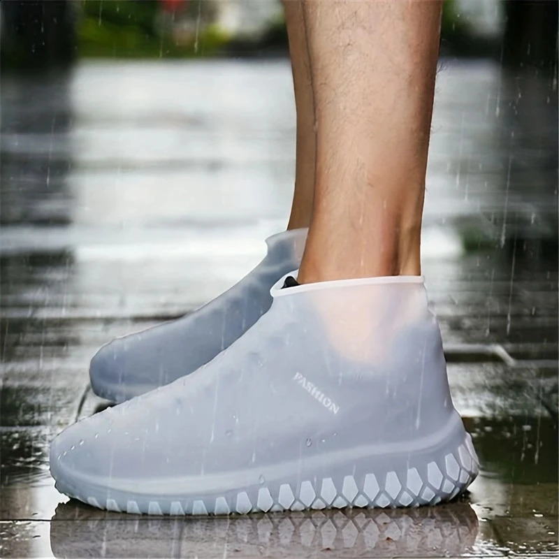 Silica Gel Waterproof Shoe Cover Thicken Nonslip Wear Resistant Convenient Rainproof Folding Rain Boots 250528