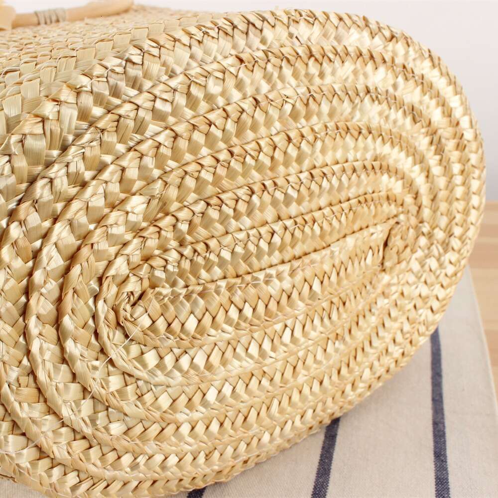 Women's handbag New Rattan Woven Handle Handmade Large Capacity Flower Handheld Straw Beach Vacation Bag