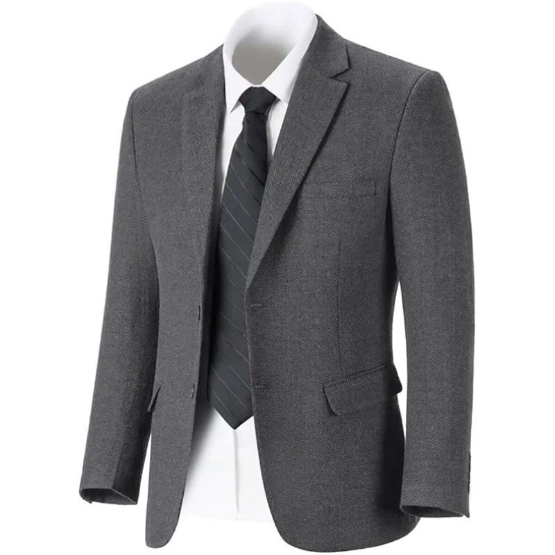 Lanjia- Retro Tweed Mens Suit Jackets Herringbone Slim Fit Sport Coats Blazer Prom Business Casual Men Tux Jacket Wedding Blazers 250603 10E4f