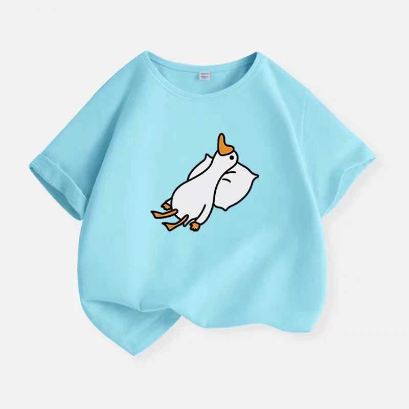 New Y2K Tops Lazy Duck Graphic Print Baby Boys T-shirt Black Cotton Kids Tops Tee Summer Casual Cartoon T Shirt 6 8 10 12 Years T250603