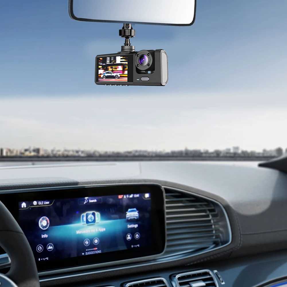 Car dvr 3 Channel Dash Camera Front and Rear Inside 1080P Triple Dash Cam 2 Inch Screen Car dvr IR Night Vision Driving Video Recorder R250529