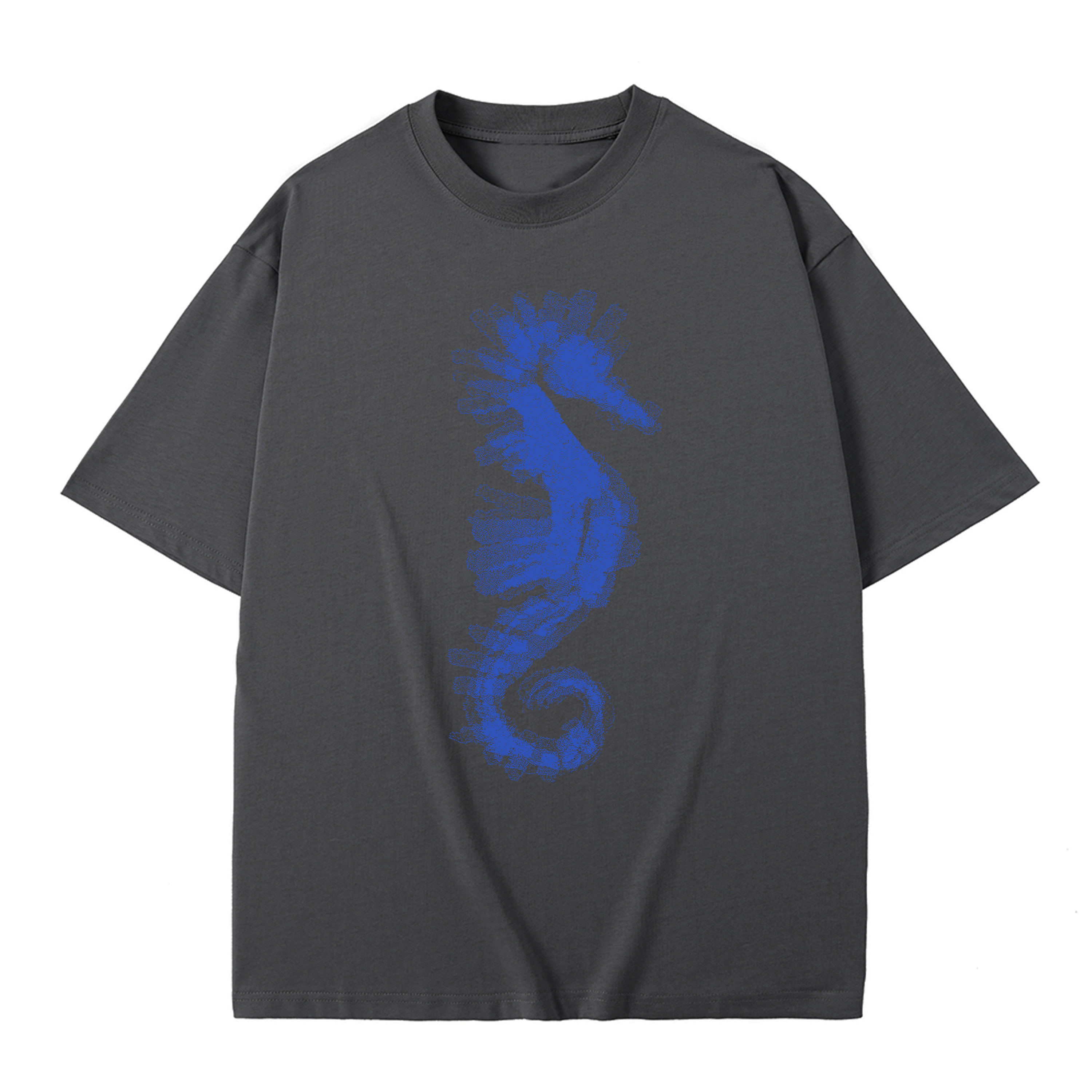 T-shirt men's top designer cotton T-shirt Blue seahorse short sleeved clothing high-quality fashionable T-shirt
