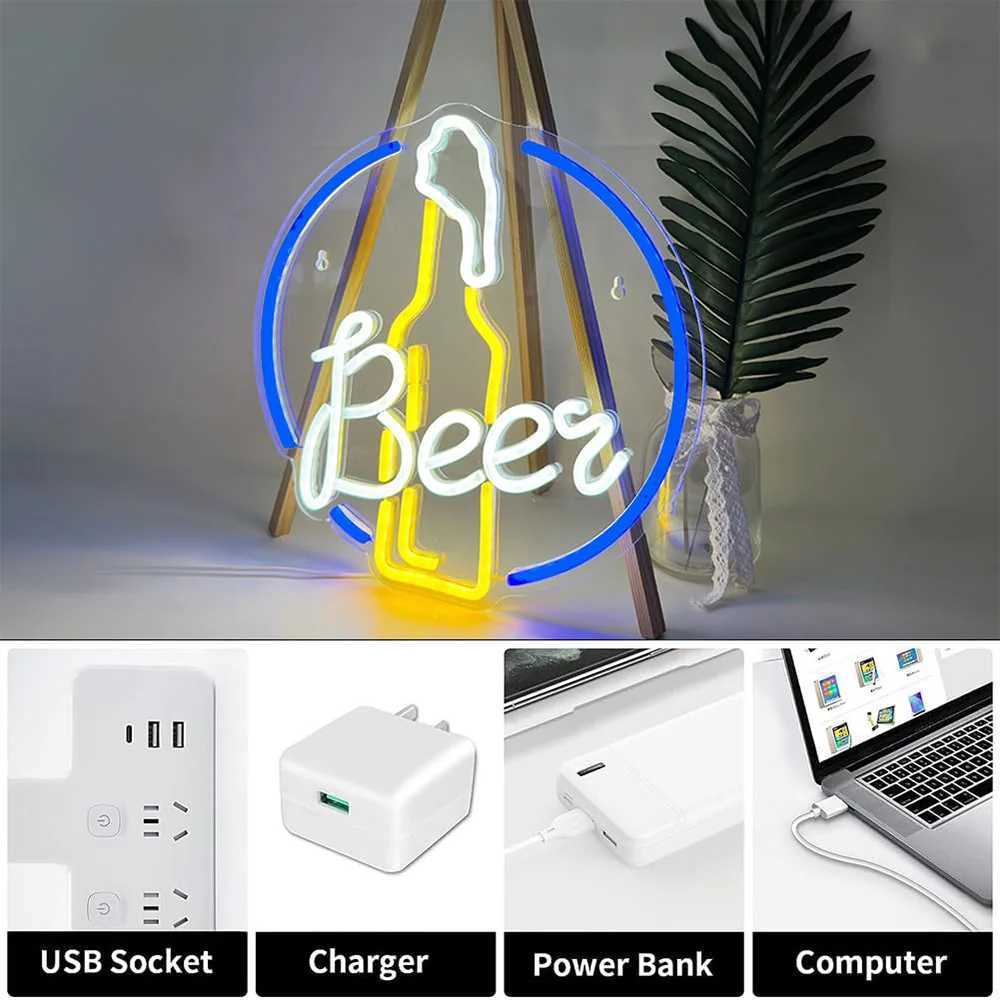 Beer Neon Light LED Beer Neon Signs Beer Neon Light for Bar Club Gaming Room Home Wedding Birthday Party Decor Sign Gift XJ250602