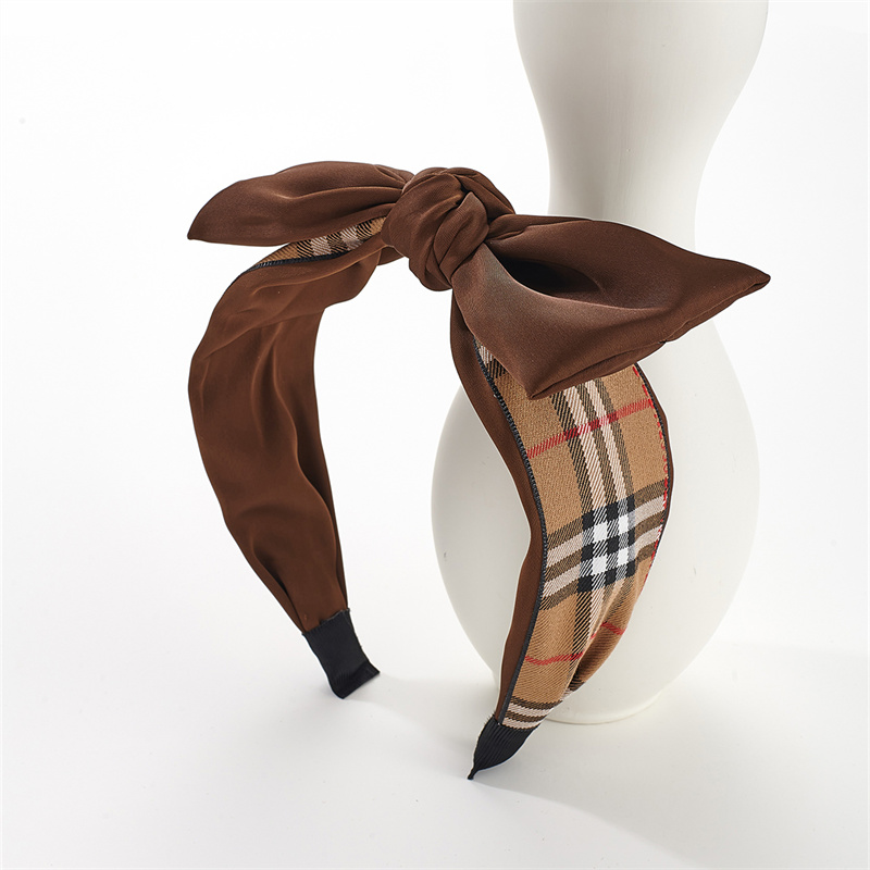 2025 retro college style temperament England plaid versatile temperament Yankee milk curry hairpin headband hair accessories female