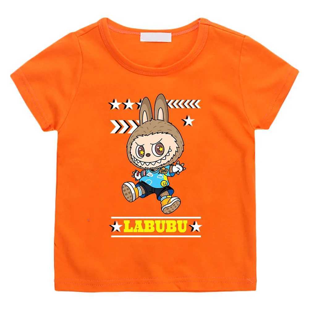 Labubu Plush Toy T-shirt 100% Cotton Cute Boys/Girls Casual Cartoon Tee-shirt Children Kids T-shirt Camisetas Casual Kawaii TeesTop T250603