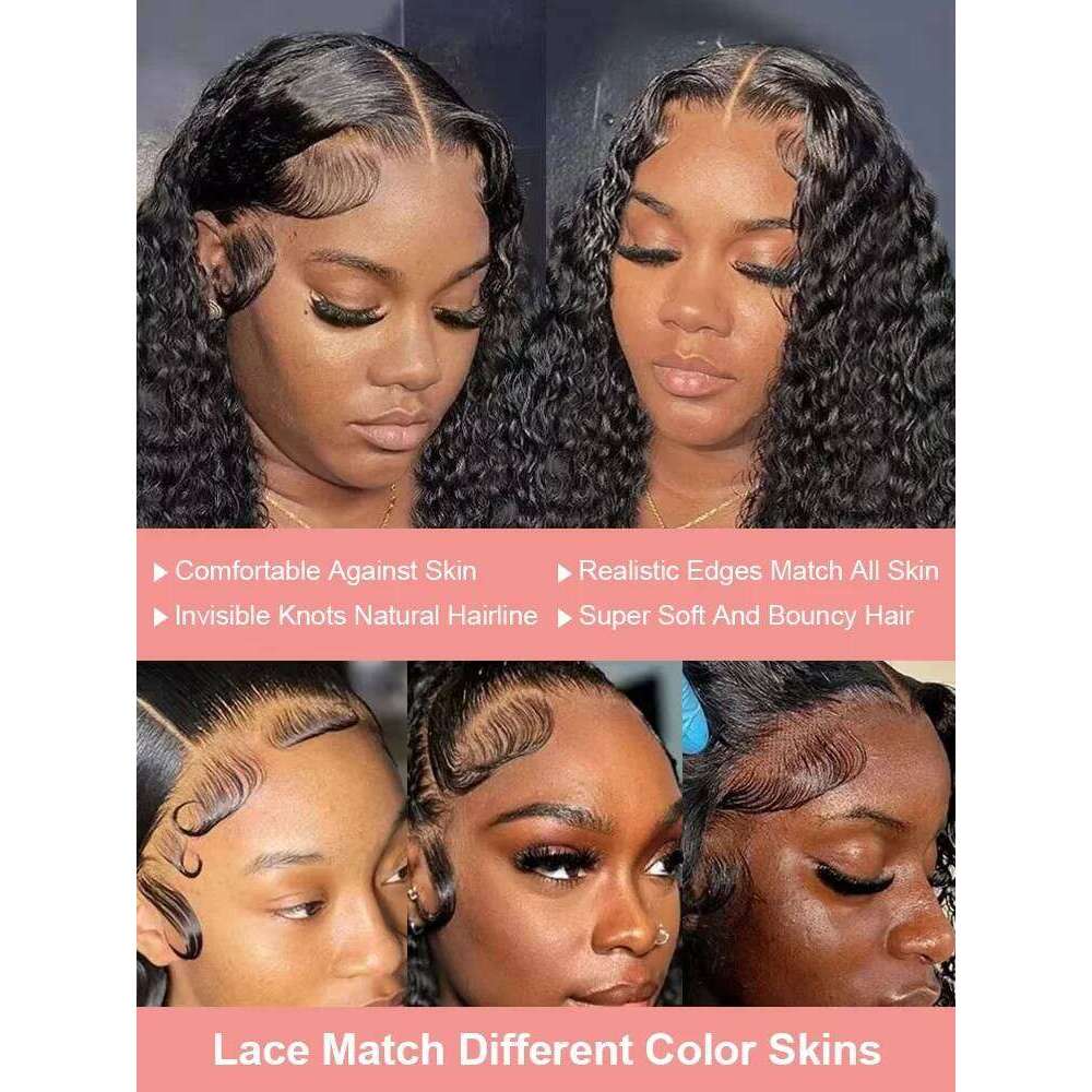 46 50 Inch 13x4 13x6 HD Deep Wave Frontal Wig Brazilian Loose Water Curly Lace Front Human Hair Wigs For Women 300% Density