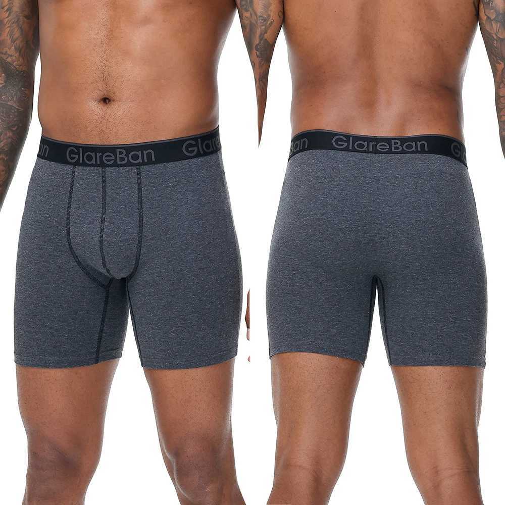 4pcs Set Mid-Long Boxer Shorts Mens Underwear Cotton Breathable Male Underpants for Men Homme Boxershorts Slips Soft Panties W250603