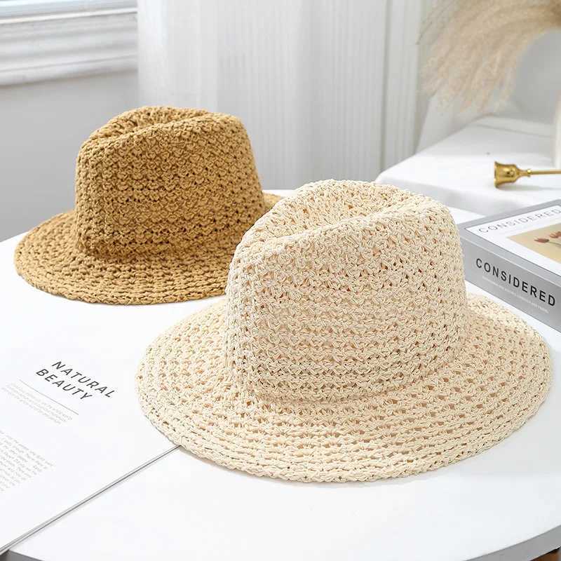 Unisex Fisherman Panama Hat Summer Sun Hat For Women Men With Wide Brim Sunscreen Beach Travel Seaside Holiday New W250602