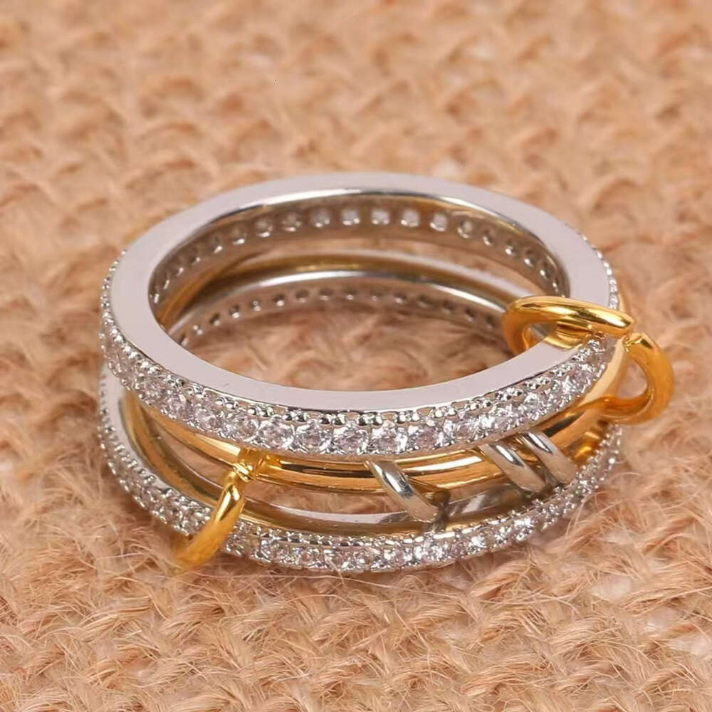 Fashion Versatile Ins Style Light Two-tone Bracelet and Ring Set for Women Unique Niche Jewelry