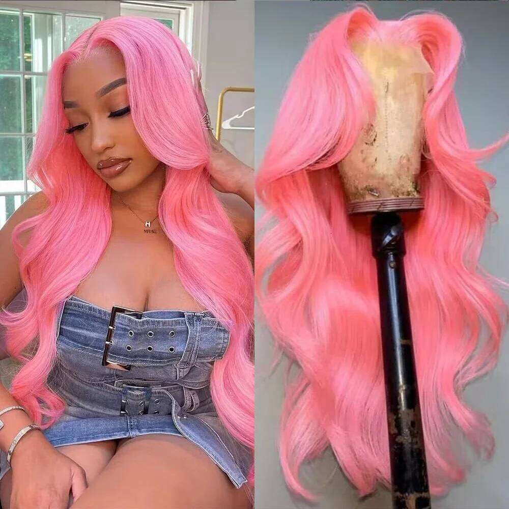 Lafino Pink Front 13x6 13x4 Lace Frontal Human Hair Wig Colored Loose Body Wave