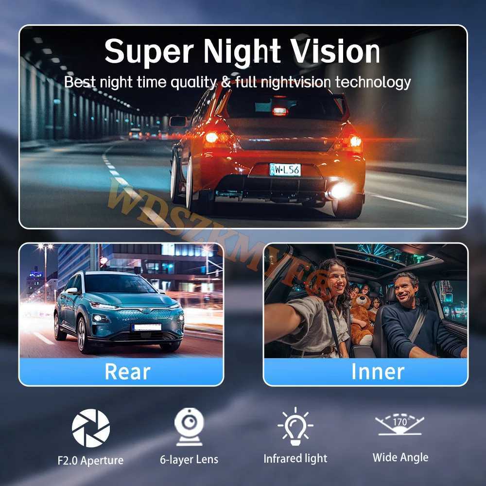 Car dvr 2/3 Camera Dash Cam For Cars Car dvr 1080P WIFI APP Car dvr Video Recorder Rear View Camera G-Sensor Black Box Car Accessory R250529
