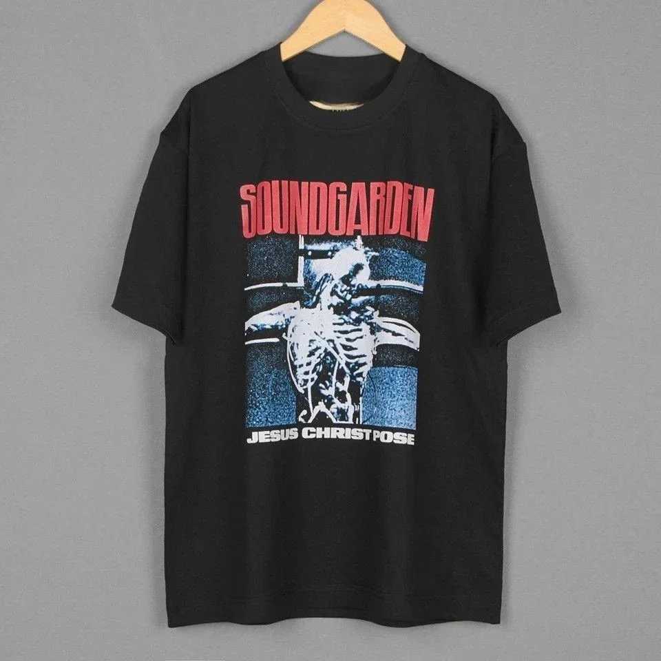 Soundgarden Jesus Christ Pose Band 90s Black Short Sleeve Unisex T-shirt Graphic Short Sleeve Shirt Unisex Men Women Summer W250603