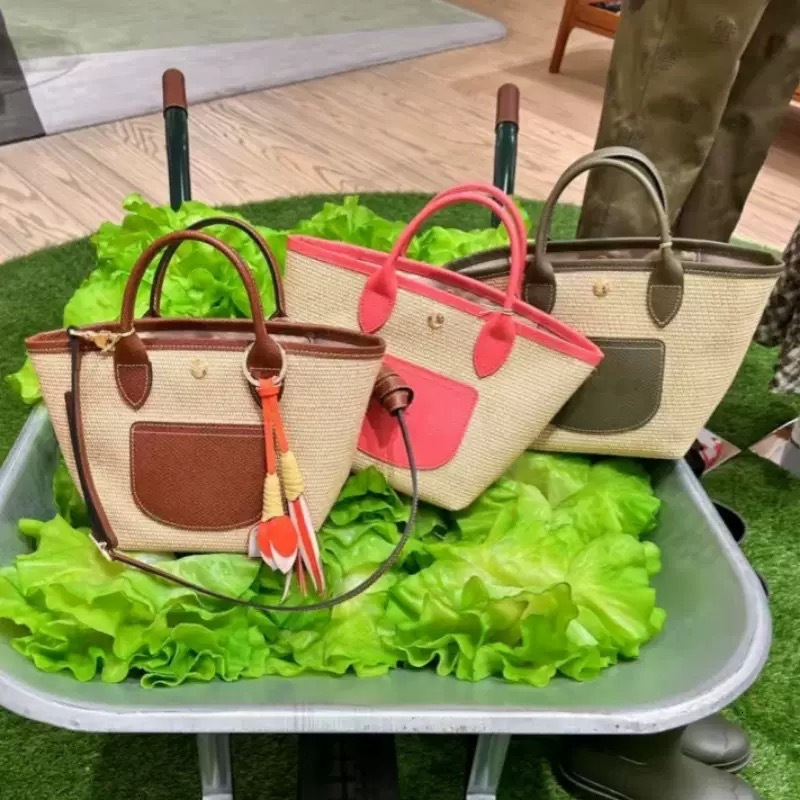 Top Brand High Quality New Style New Cowhide Woven Tote Bag Basket Large Capacity Beach Bag Handbag Shoulder Crossbody Bag for Women New Free Delivery