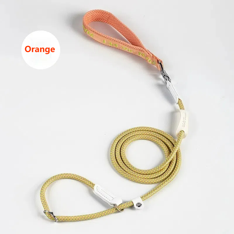 Anti-Choke Slip Lead Dog Leash - Adjustable Self-Retracting P-Chain Pet Training Leash for Outdoor Walking & Training
