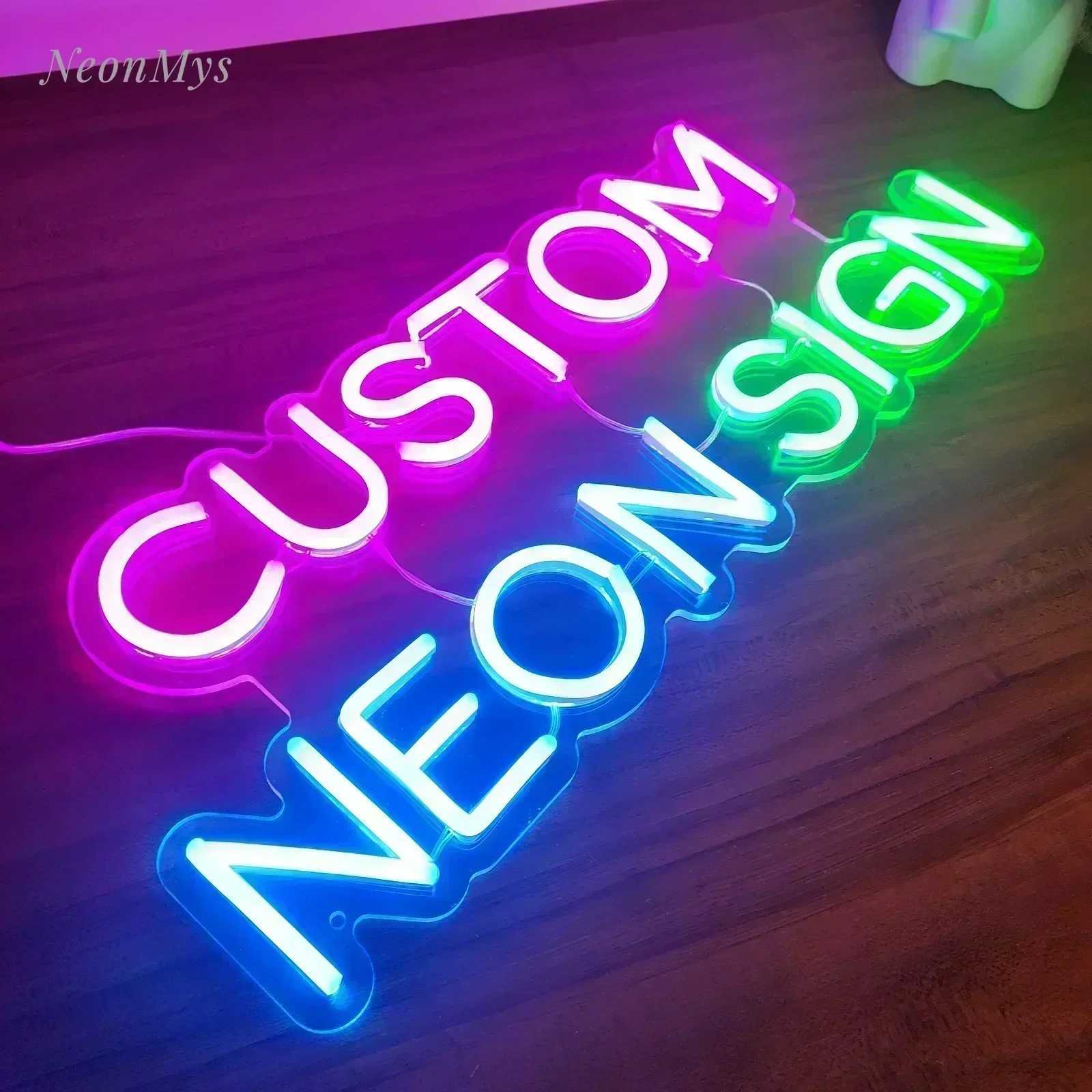 Custom Neon Sign Personalized Text Names Customized LED Neon Signs Birthday Wedding Party Bar Coffee Wall Light Decoration XJ250602