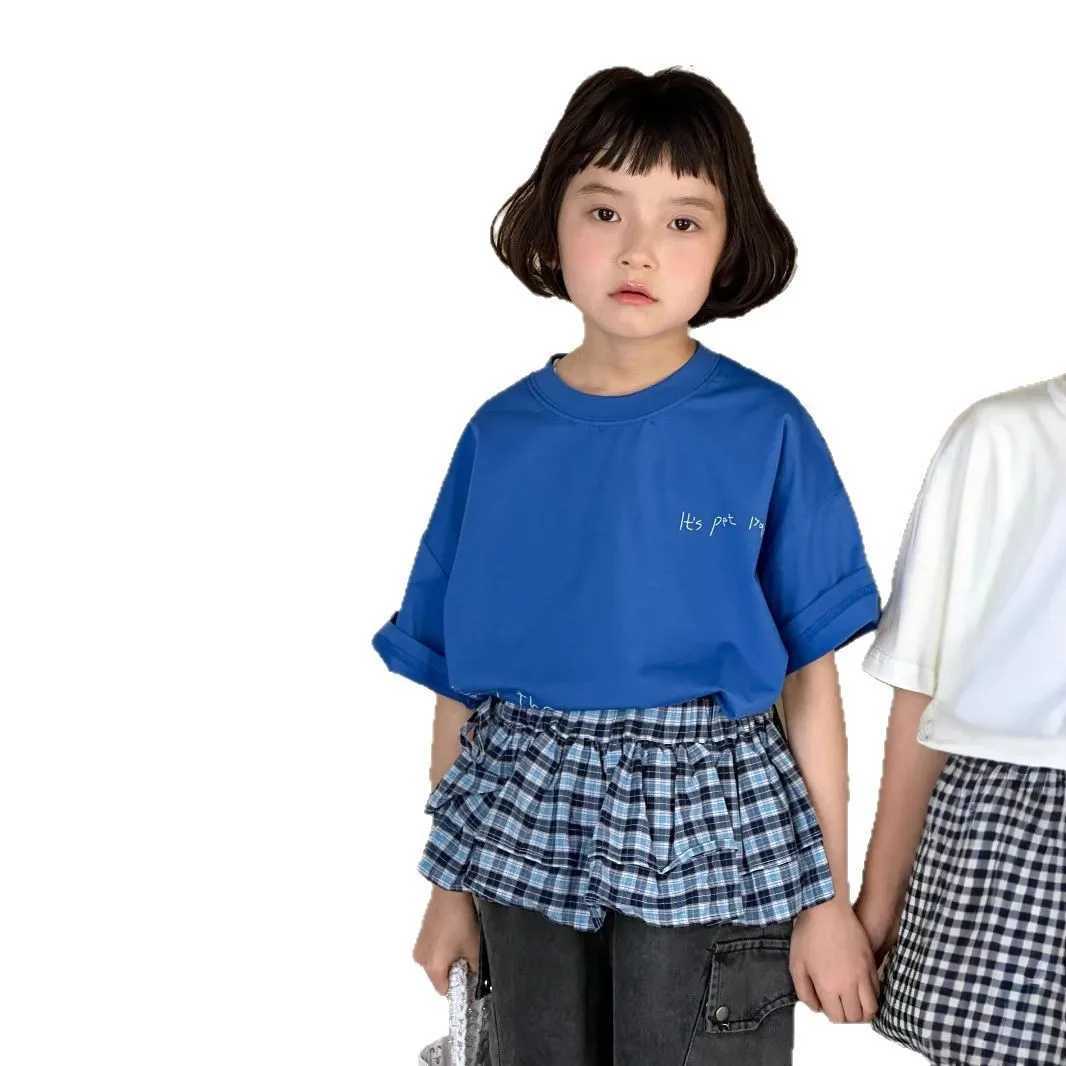 2025 Summer Korean Version Short Sleeved Pure Cotton New Item for Boys and Girls Printed Fashion Trend Loose Round Neck T250603