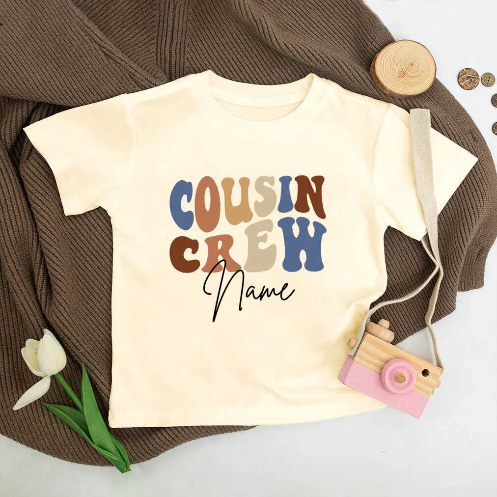Personalized Cousin Crew Kids Shirt Retro Custom Name Cousins Matching T-shirt Child Summer Short Sleeve Tee Toddler Clothes Top T250603