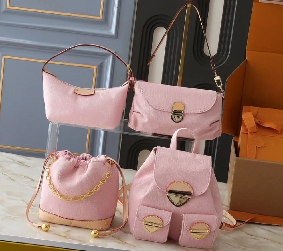 series pink Designer womens Hills Poch handbag Moams Denim canvas underarm shoulder bag Venice backpack nano denim water bucket
