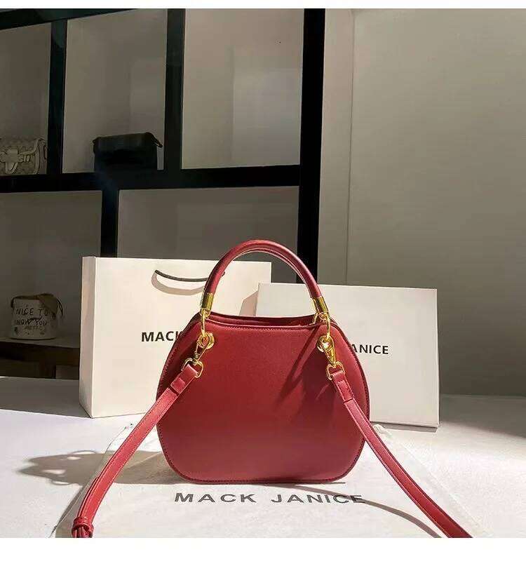 Autumn High Quality Red Color Fashion Fabric Square Women's Handbag Lady Purse Female Shoulder Messenger Wedding Bag