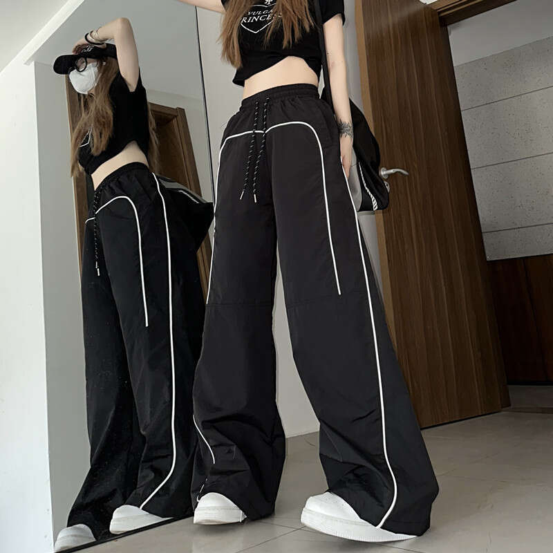 American Style Loose Fit Floor-Length Unisex Summer New Handsome Straight Wide-Leg Casual Trendy Brand Cargo Pants B5