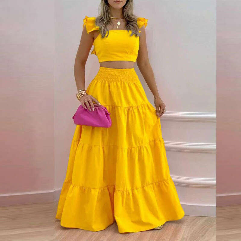 Spring European American Commuting Mid Waist Sexy Suspender Dress Fashion Women's Two-Piece Set, 2025 New Style, Chic and Elegant Clothing