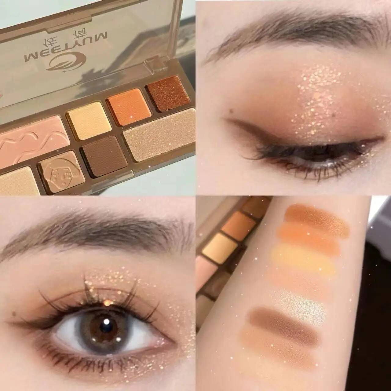 DIKALUAutumn and Winter Eyeshadow Small Red Book the Same Eye Shadow Tray Brown Matte Pearlescent Flash Orange Pur