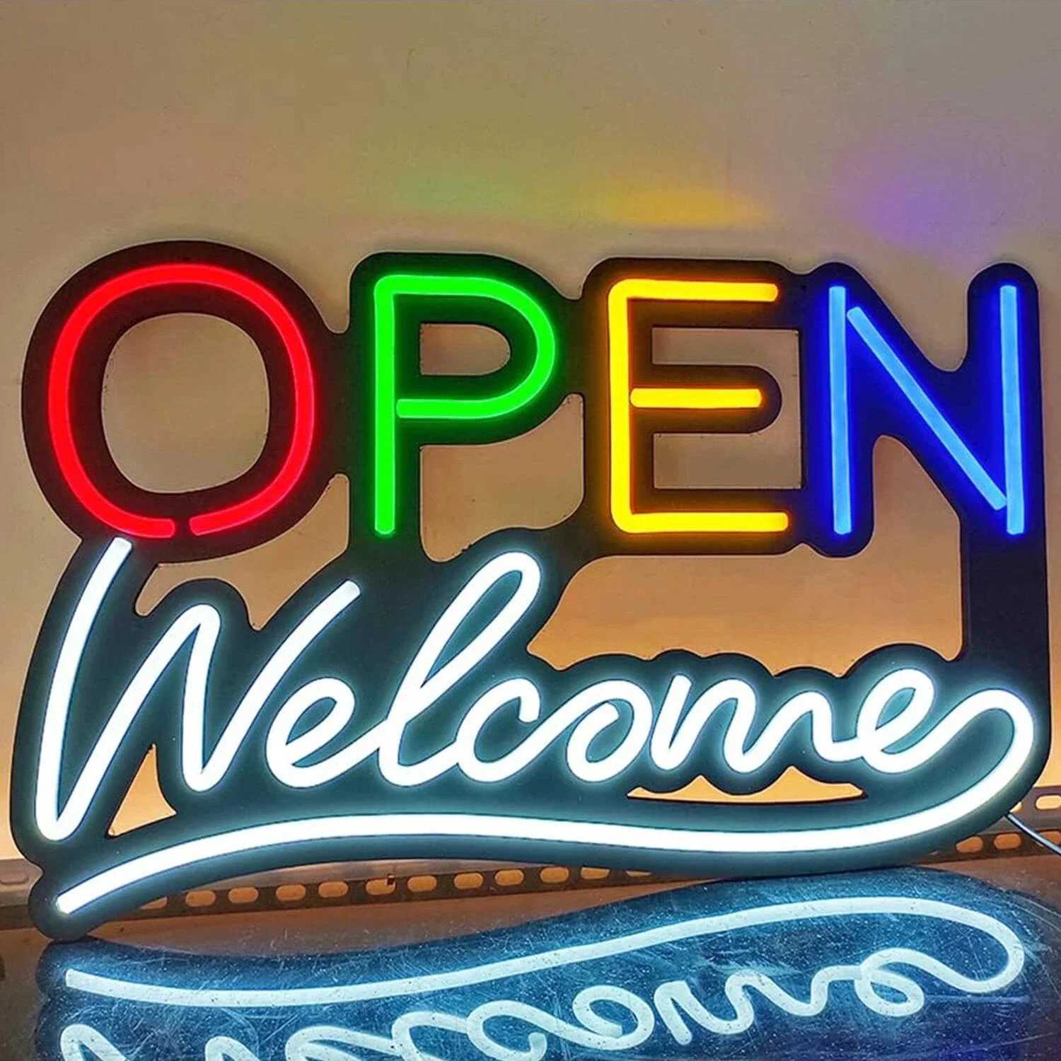 Open Neon Sign Wall Mounted Neon Lights for Bedroom LED Business Signs Office Man Beer Club Bar Christmas Party Gifts for Kids XJ250602