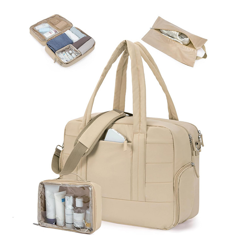 New Travel Shoe Compartment, Down Jacket Duffel with Dry Wet Separation, Handheld and Crossbody Bag