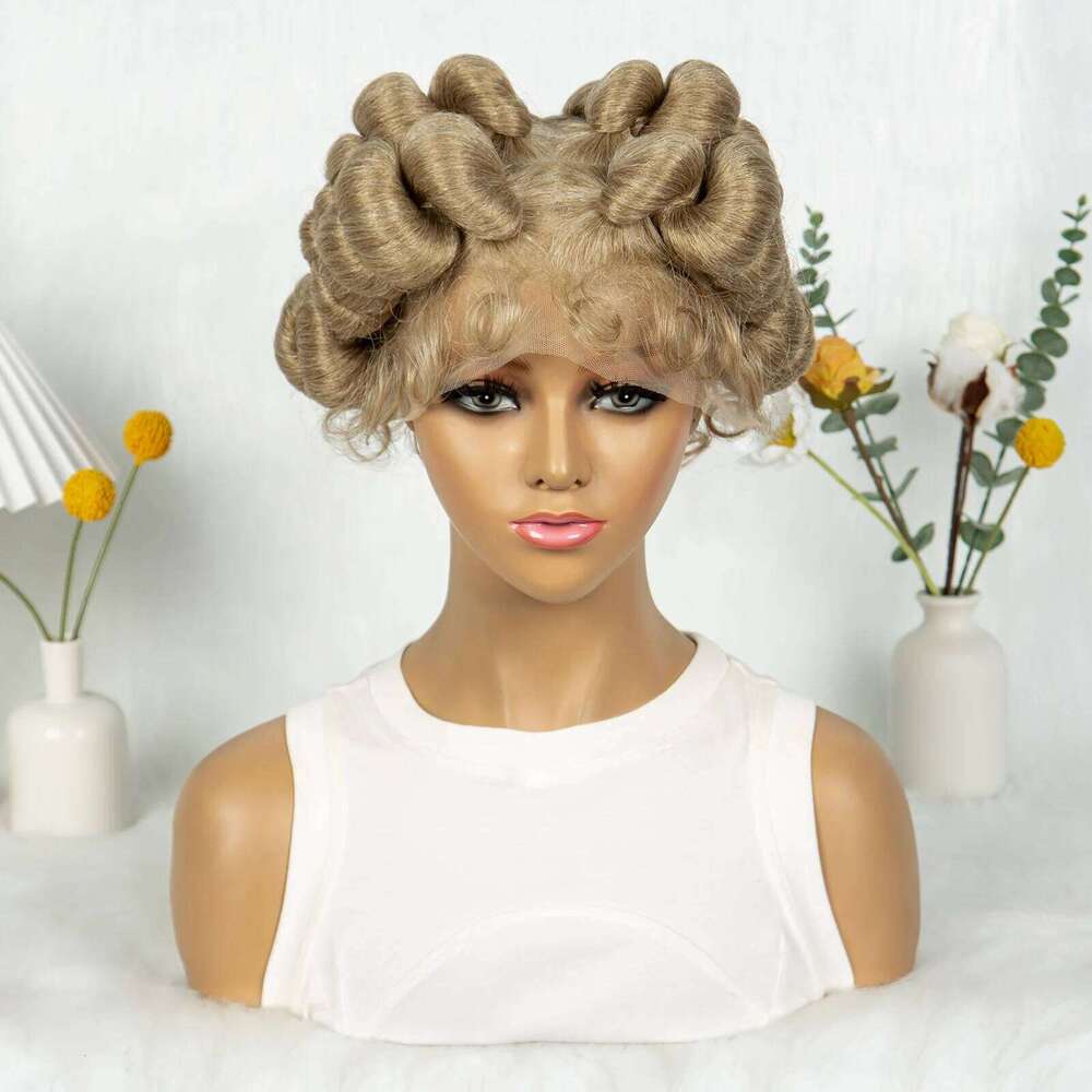 Bantu Synthetic Braided Full Lace Wig Knotless Box Braids For Black Women Handmade Afrian Braiding Hair Wigs
