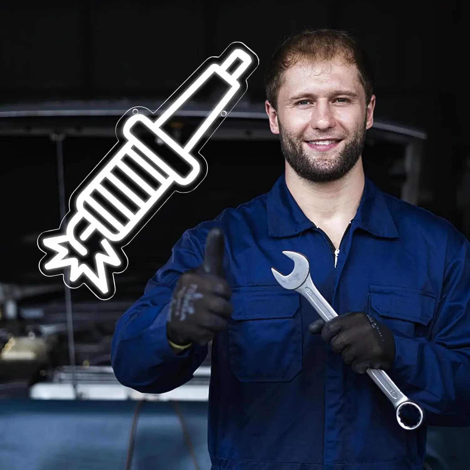 Spark Plugs Neon Sign LED Neon Sign for Wall Decoration with USB Dimmable Neon Sign for Different Occasions Like Bar Party Gifts XJ250602