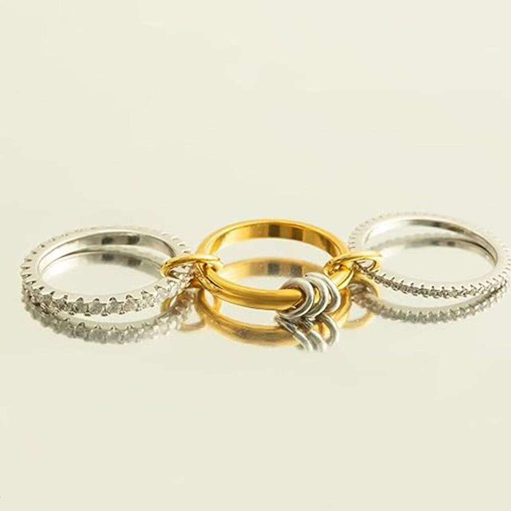 Hot Selling Three-Layer Stacking High-End Ins Style Finger Rings Jewelry Mixed Colors