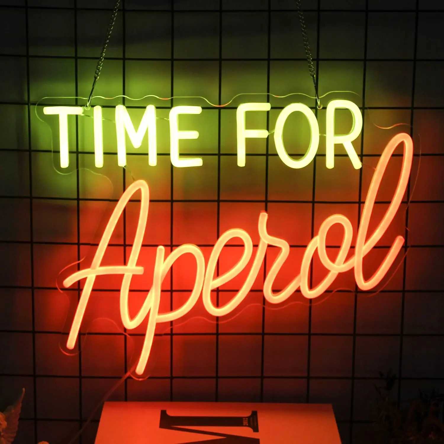 Time for Aperol Neon Signs LED Neon Light Sign Light Up Neon Signs Wall Decor for Home Bar Man Cave Bar Decor Store Club Bistro XJ250602