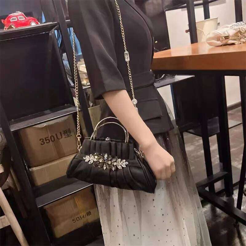 High Quality Crystal Shiny Dias Evening Fashion Women Handbag Wedding Party Clutch Purse Female Shoulder Crossbody Bag