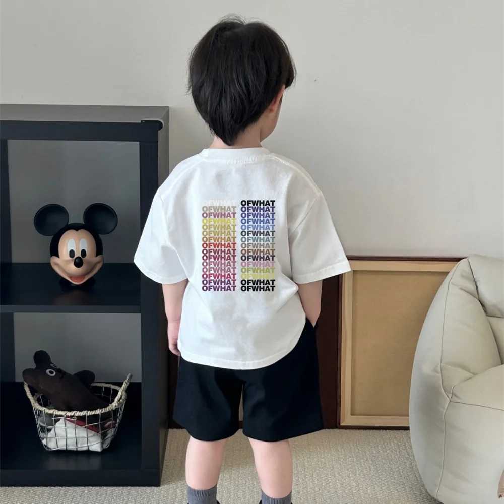 Trendy short-sleeved T-shirt childrens clothing pure cotton loose summer mens and girls casual wear T250603