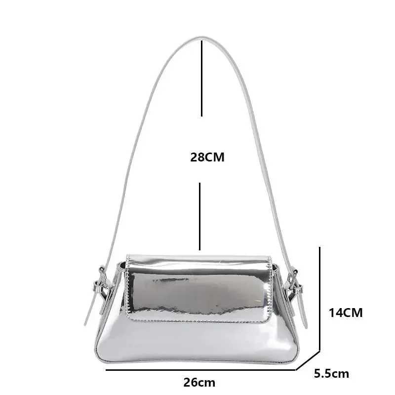 Luxury Designer Handbags for Women Laser Armpit Bag Brand Shoulder Bag Silver Chic Female Top Handle Bags Shopper Purse Y250603