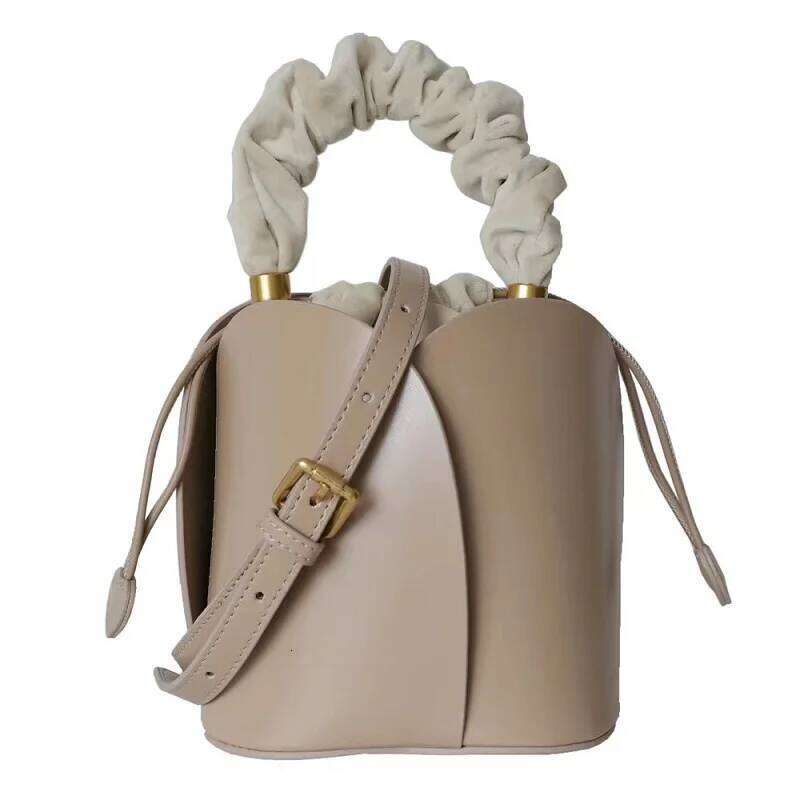 High Quality Genuine Leather Cowhide Floral Bucket Fashion Women Handbag Lady Purse Shoulder Messenger Female Casual Bag