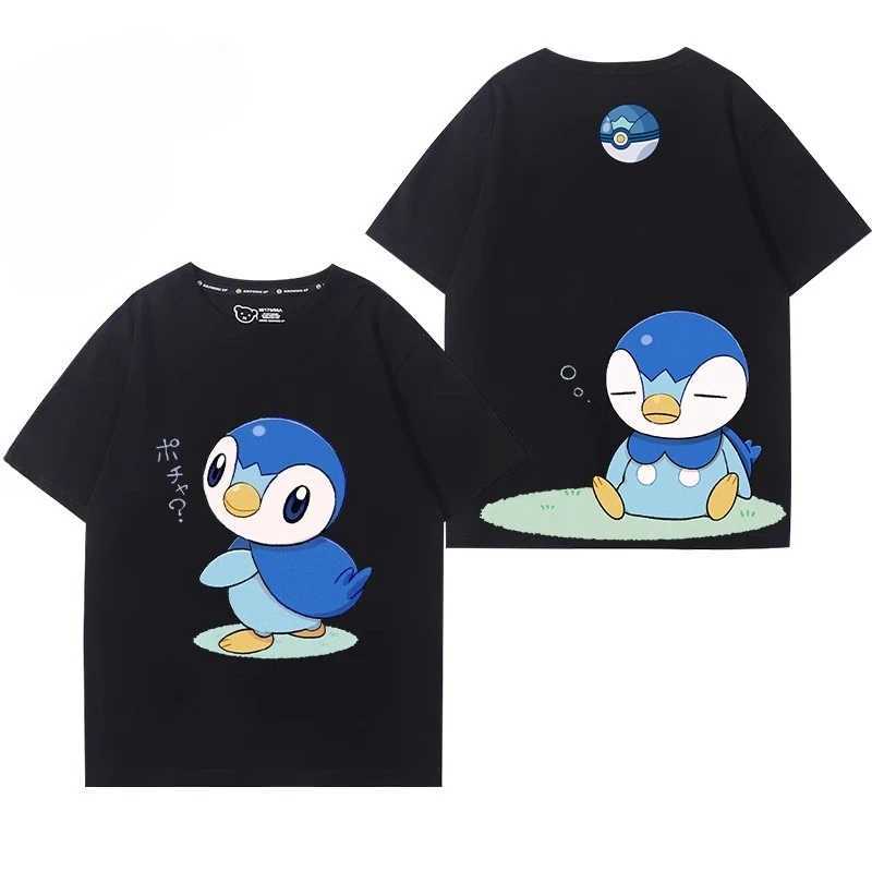 Kids Summer Clothing 100% Cotton T-Shirt Piplup Creative Graphic T-Shirt Outdoor Casual Comfortable Parent-Child Clothing T250603