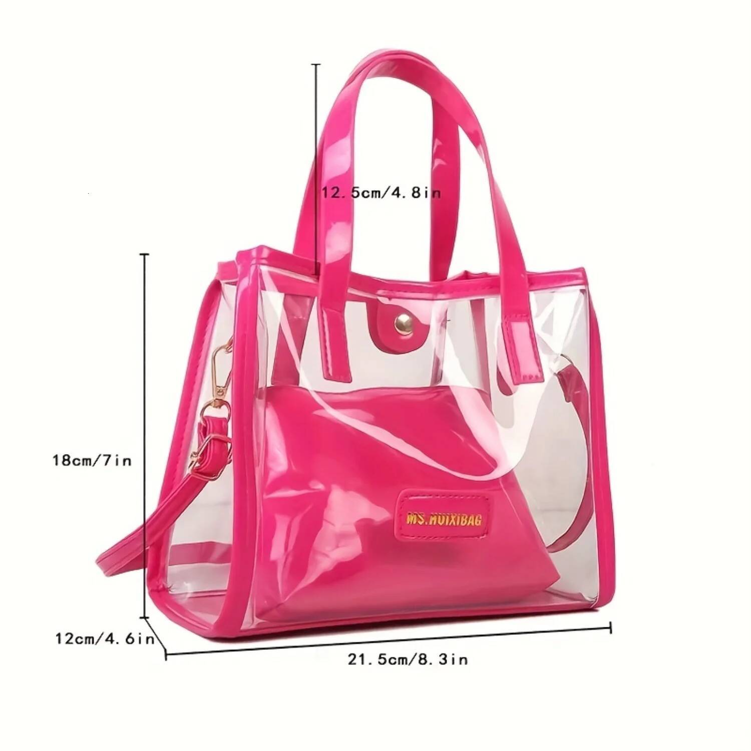 2025 New Transparent Handbag Set Candy Color Designer Women's Crossbody Bag Waterproof PVC Jelly Bag Summer Beach 3