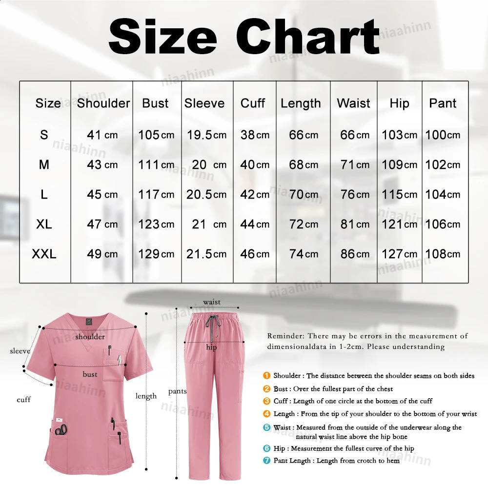 Elastic Scrub Set Operating Room Uniform Dental Veterinary Work Uniforms Vneck Short Sleeved Tops Pants Suit Wholesale 250530